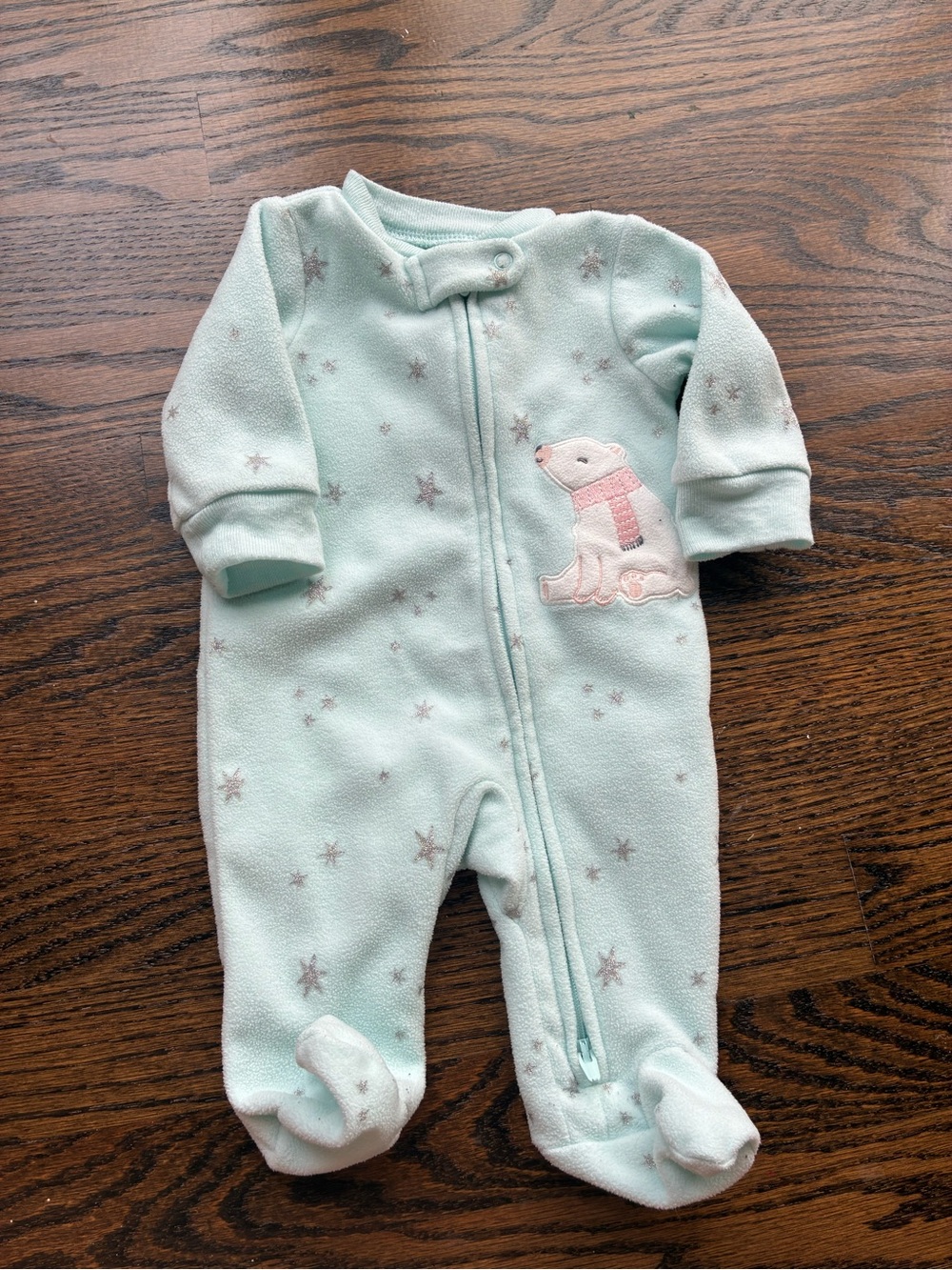 Baby girl polar bear footie pajamas